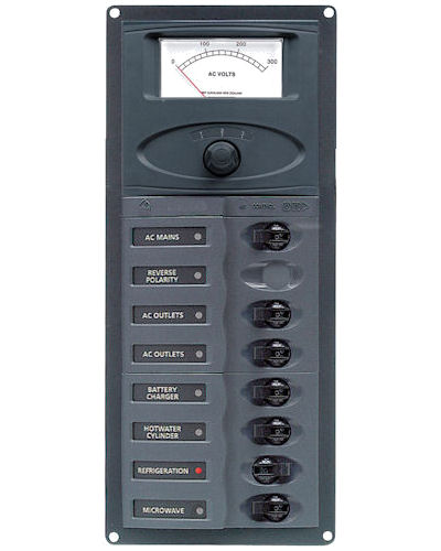 BEP 6 Way AC Control Panel with Analogue Meter 900-ACM6W-AM